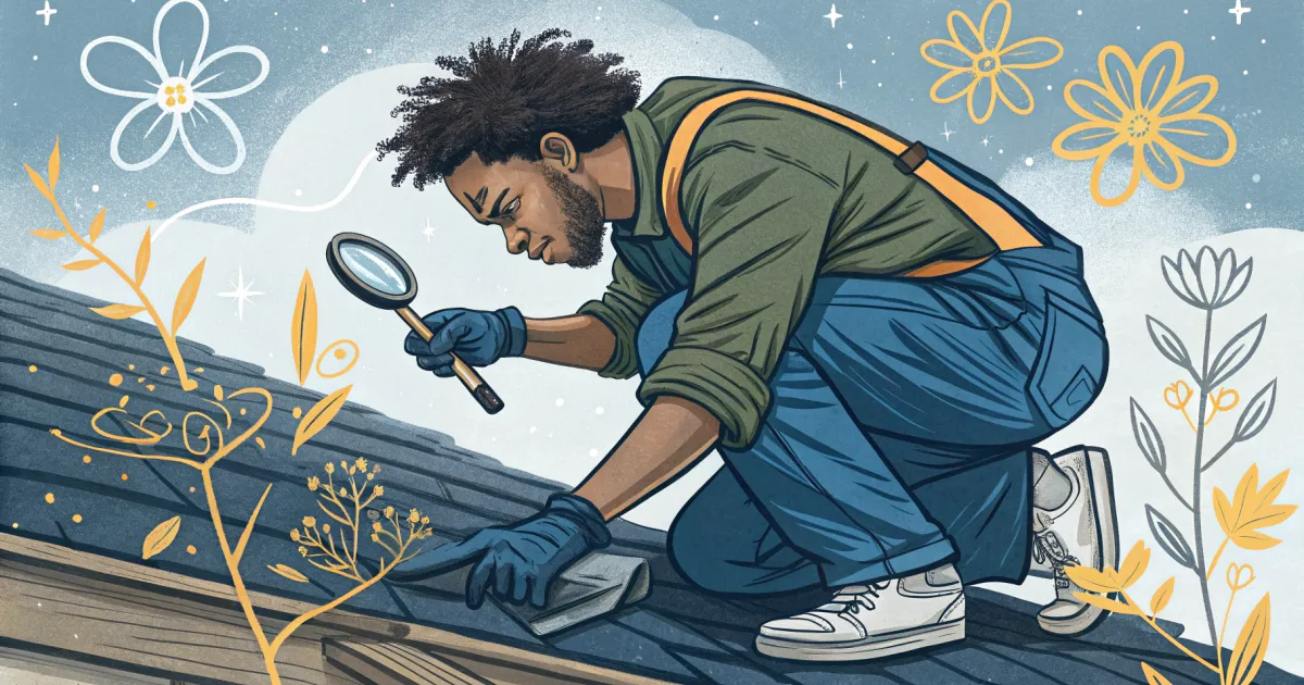 A roofer laying shingles, illustrating how to write service page content that wins customers.